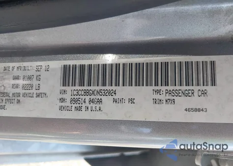 2013 Chrysler 200 Touring from USA, damaged, VIN 1C3CCBBGXDN532024